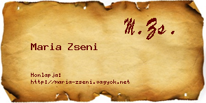 Maria Zseni névjegykártya